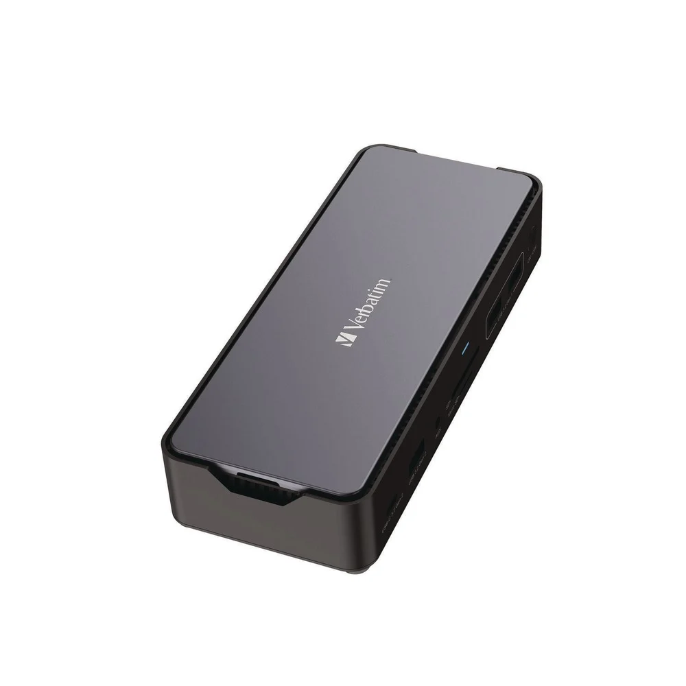Verbatim 15-in-1 256GB Vi3000 SSD Audio/DisplayPort/HDMI/Micro SD/RJ45/SD/USB-A/USB-C USB-C Pro Docking Station - Gray