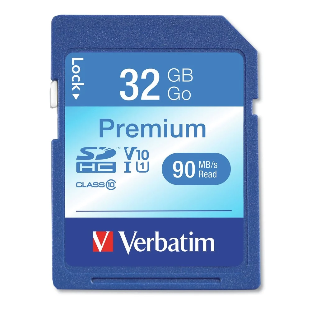 Verbatim UHS-I V10 U1 Class 10 32 GB up to 90 MB/S Read Speed Premium SDHC Memory Card