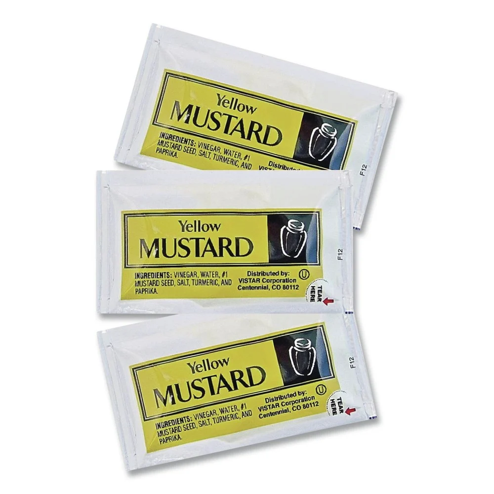 Vistar 0.16 oz. Condiment Packets - Mustard (200/Carton)