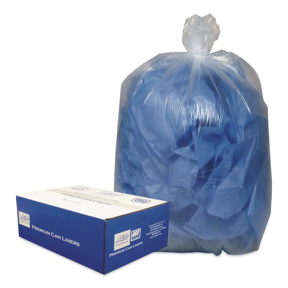Classic Clear 33 Gallon 0.63 mil 33 in. x 39 in. Linear Low-Density Can Liners - Clear (250/Carton)