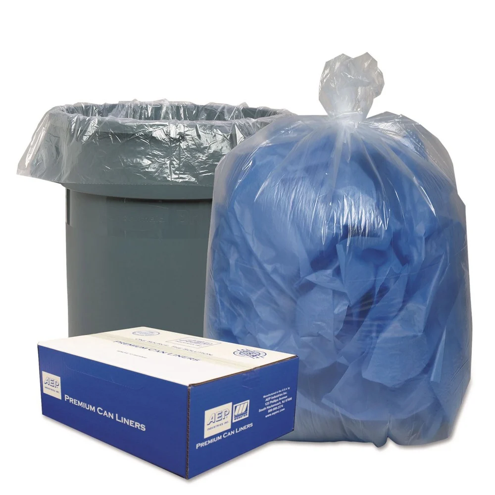 Classic Clear 56 Gallon 0.9 mil 43 in. x 47 in. Linear Low-Density Can Liners - Clear (100/Carton)