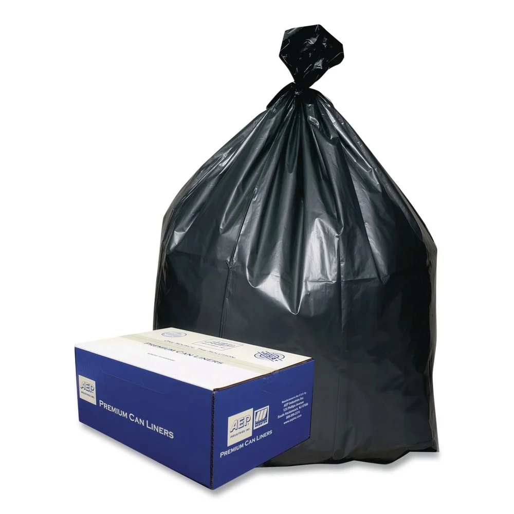 Platinum Plus 56 Gallon 1.55 mil 43 in. x 48 in. Can Liners - Gray (50/Carton)