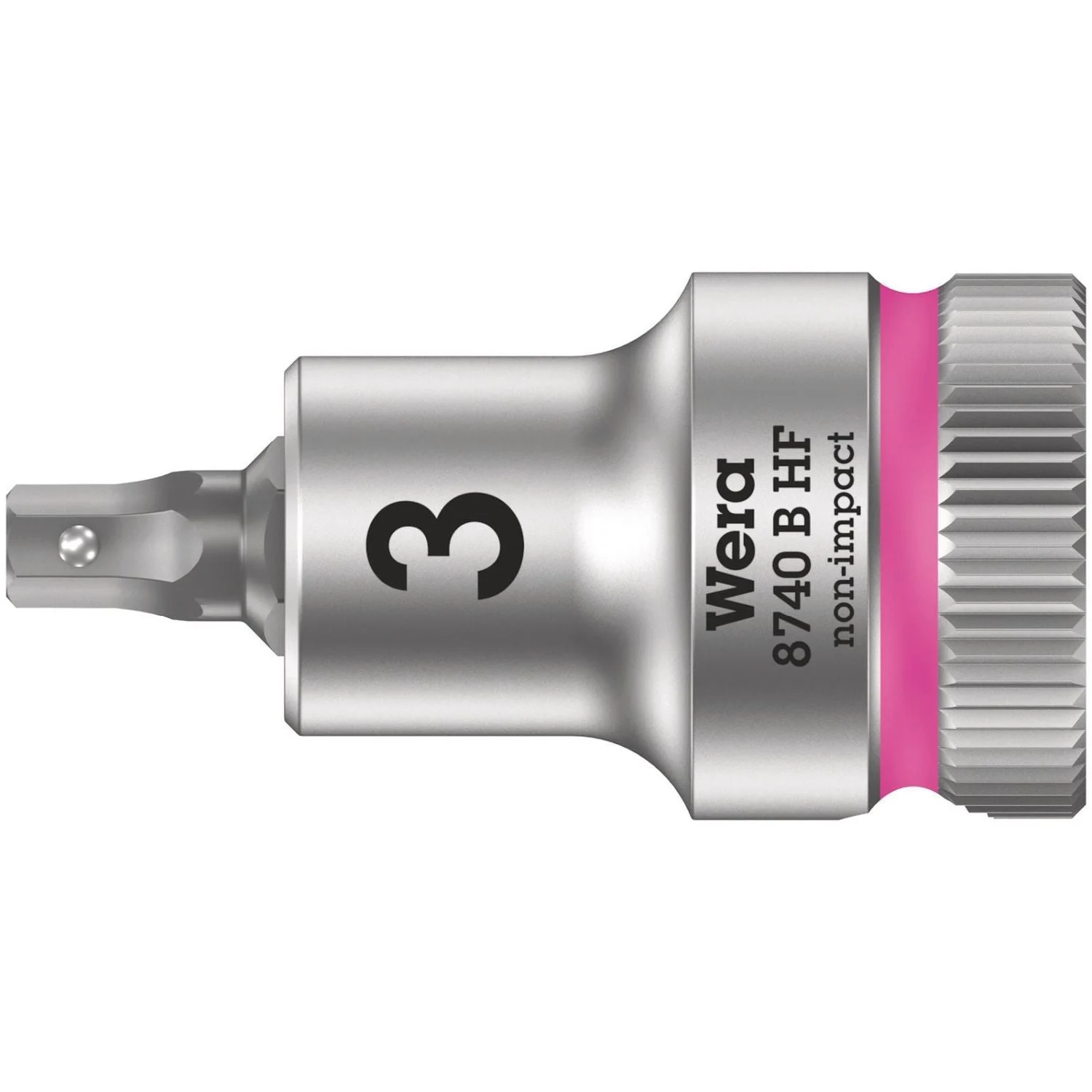 Wera 8740 B Hf Zyklop Bit Socket With Holding Function, 3/8-in. Drive, 3x35-mm.