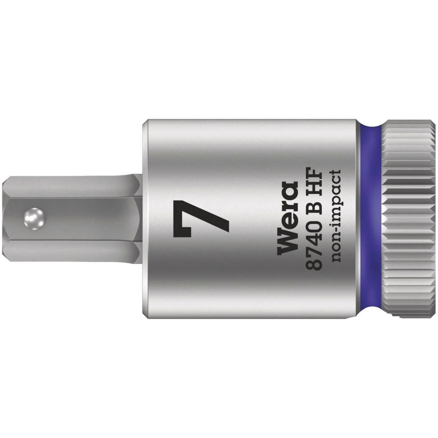 Wera 8740 B Hf Zyklop Bit Socket With Holding Function, 3/8-in. Drive, 7x38.5-mm.