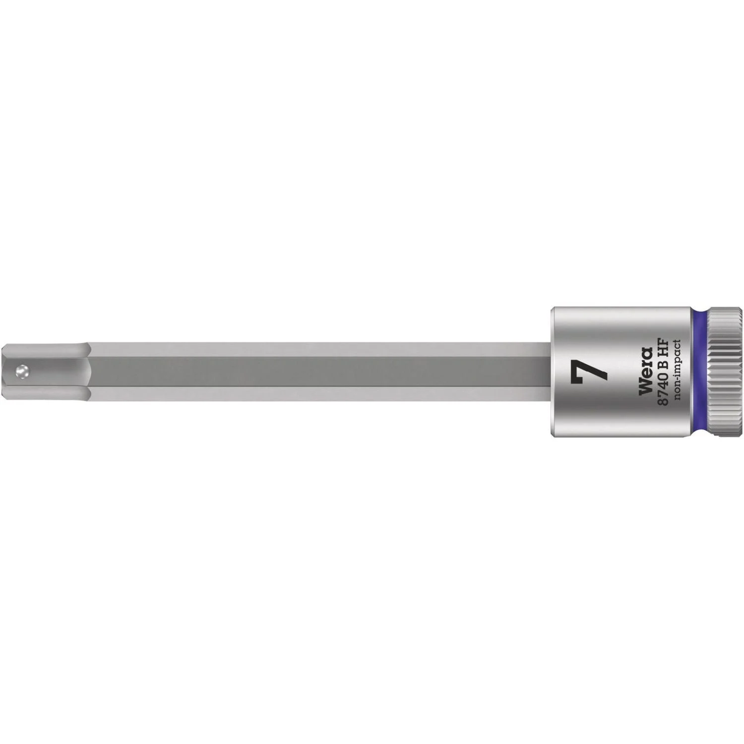 Wera 8740 B Hf Zyklop Bit Socket With Holding Function, 3/8-in. Drive, 7x100-mm.