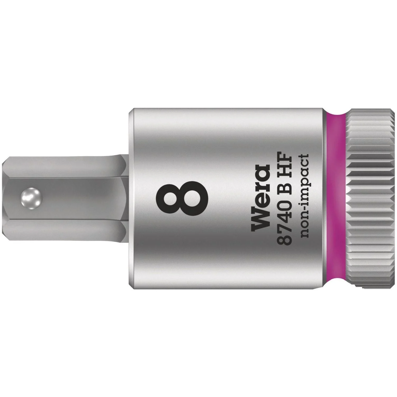 Wera 8740 B Hf Zyklop Bit Socket With Holding Function, 3/8-in. Drive, 8x38.5-mm.
