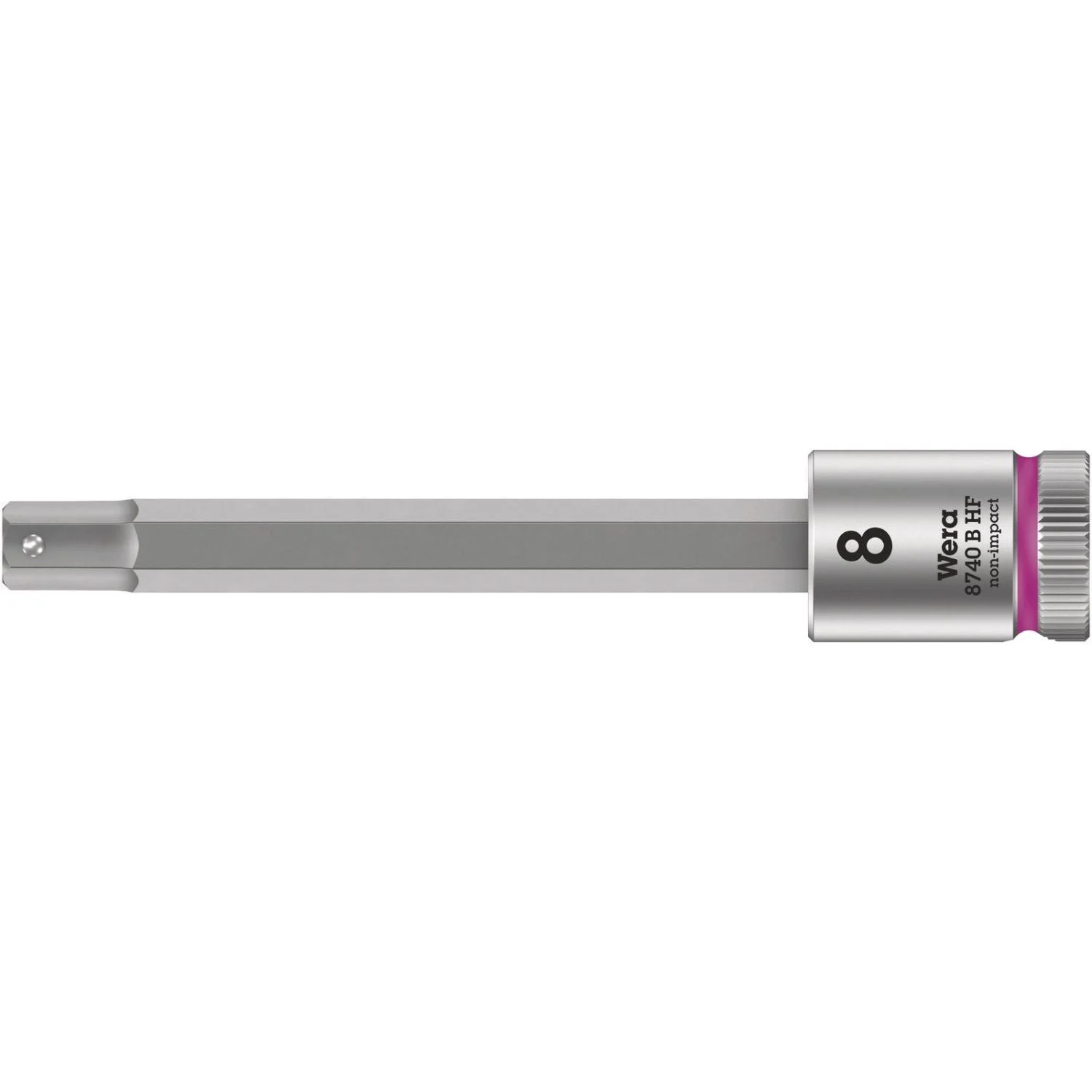 Wera 8740 B Hf Zyklop Bit Socket With Holding Function, 3/8-in. Drive, 8x100-mm.
