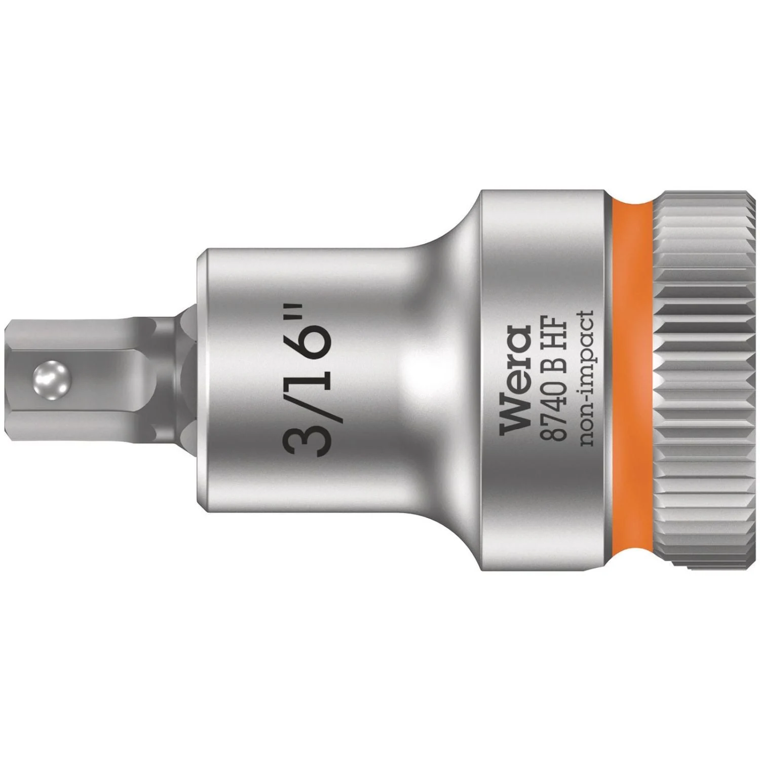 Wera 8740 B Hf Zyklop Bit Socket With Holding Function, 3/8-in. Drive, 3/16-in.x35-mm.
