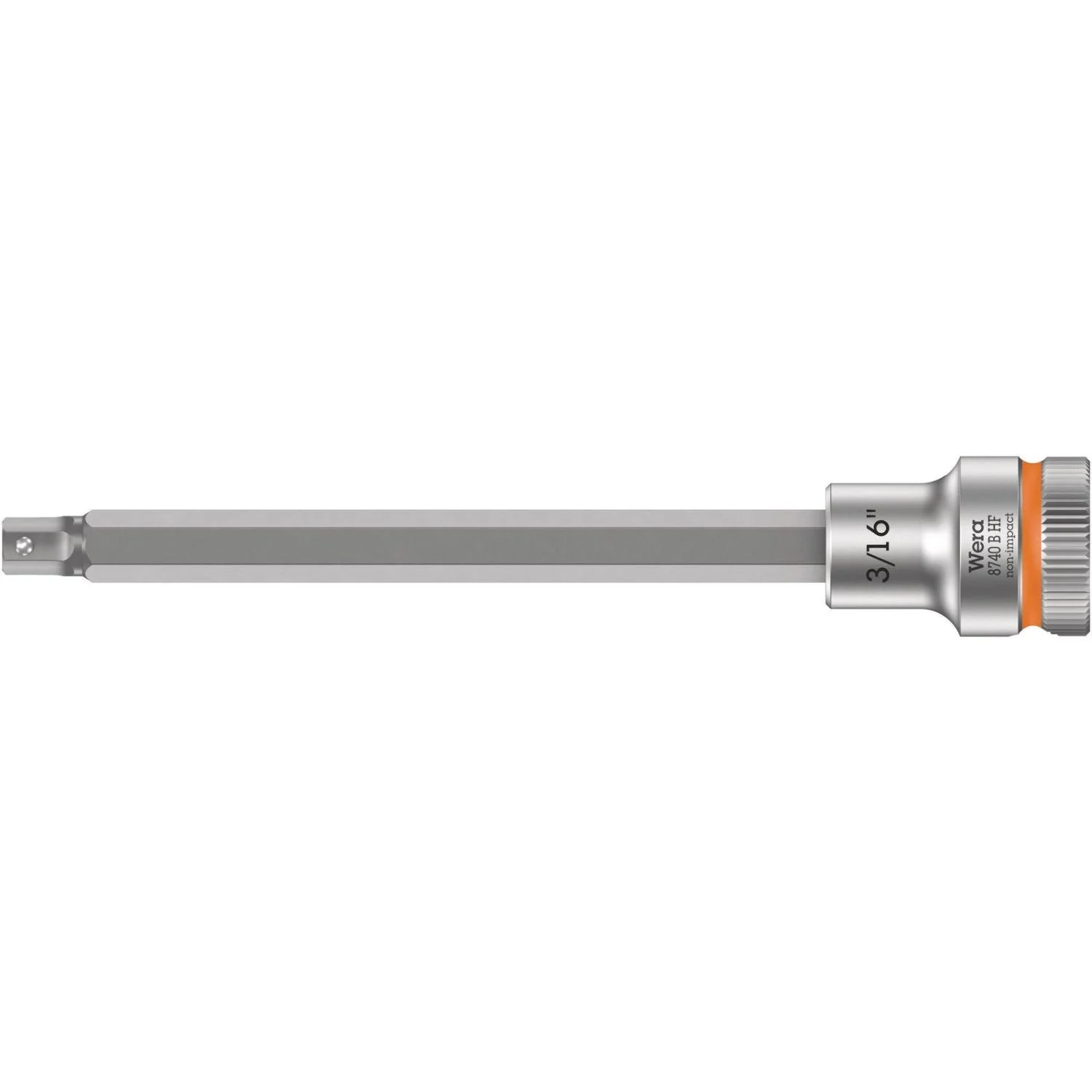 Wera 8740 B Hf Zyklop Bit Socket With Holding Function, 3/8-in. Drive, 3/16-in.x107-mm.