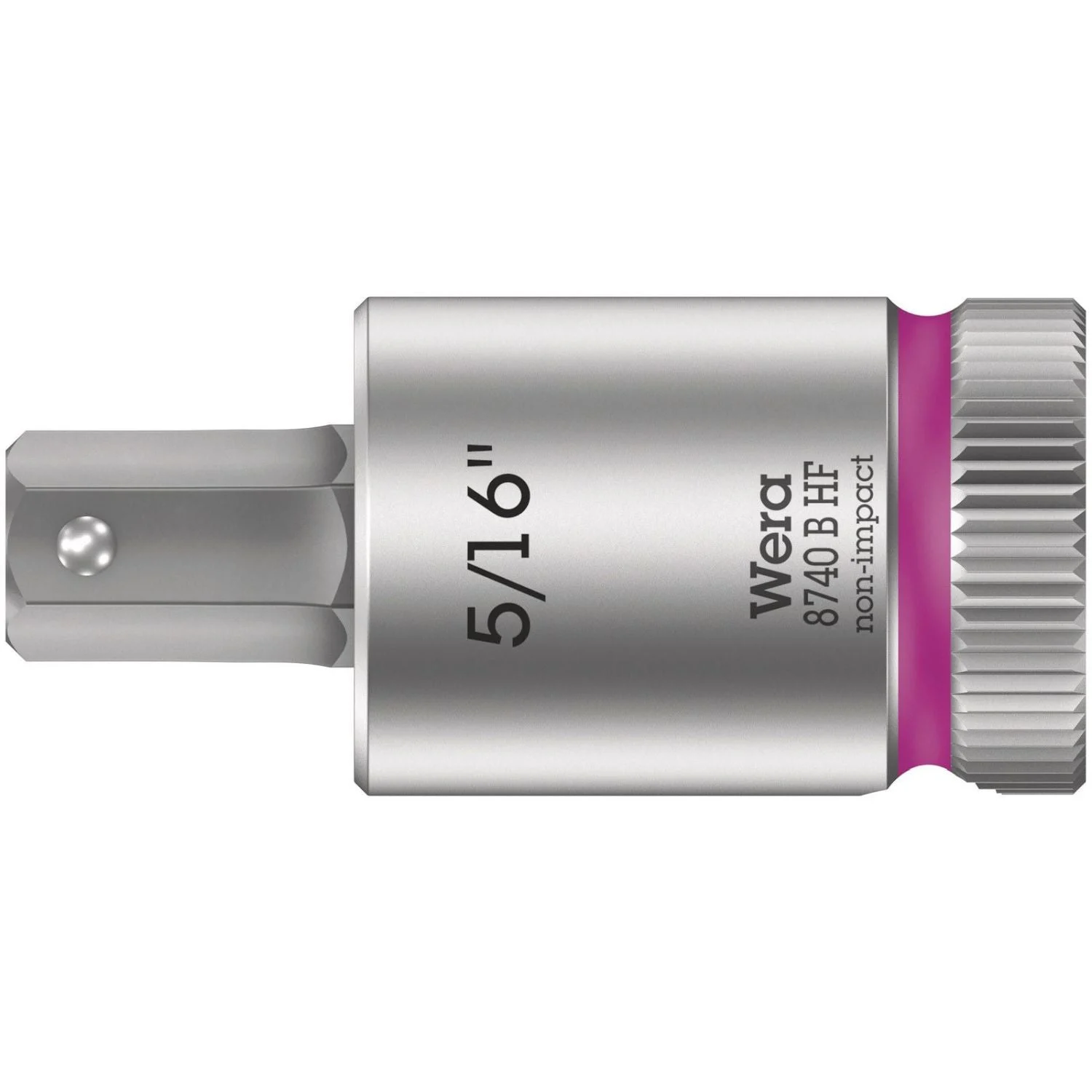 Wera 8740 B Hf Zyklop Bit Socket With Holding Function, 3/8-in. Drive, 5/16-in.x38.5-mm.