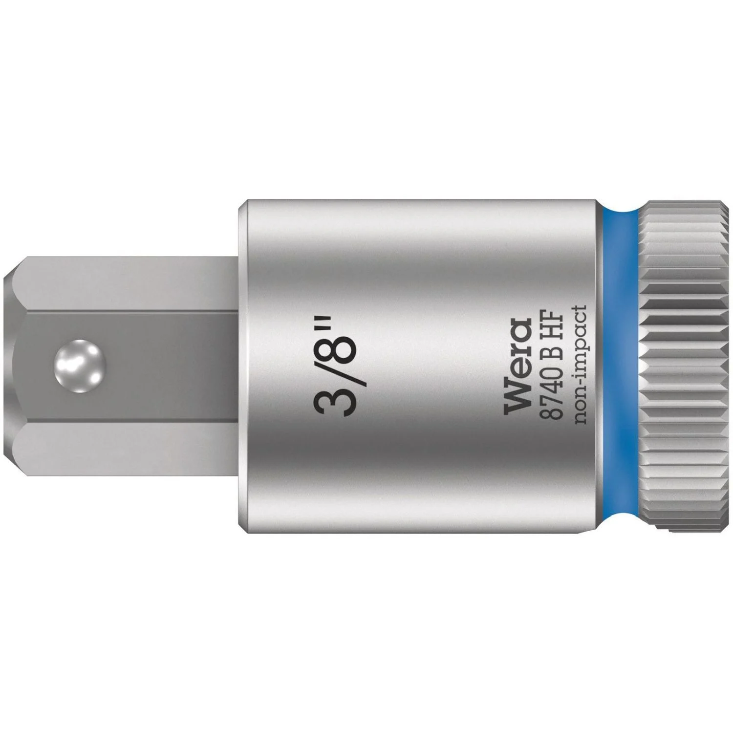 Wera 8740 B Hf Zyklop Bit Socket With Holding Function, 3/8-in. Drive, 3/8-in.x38.5-mm.