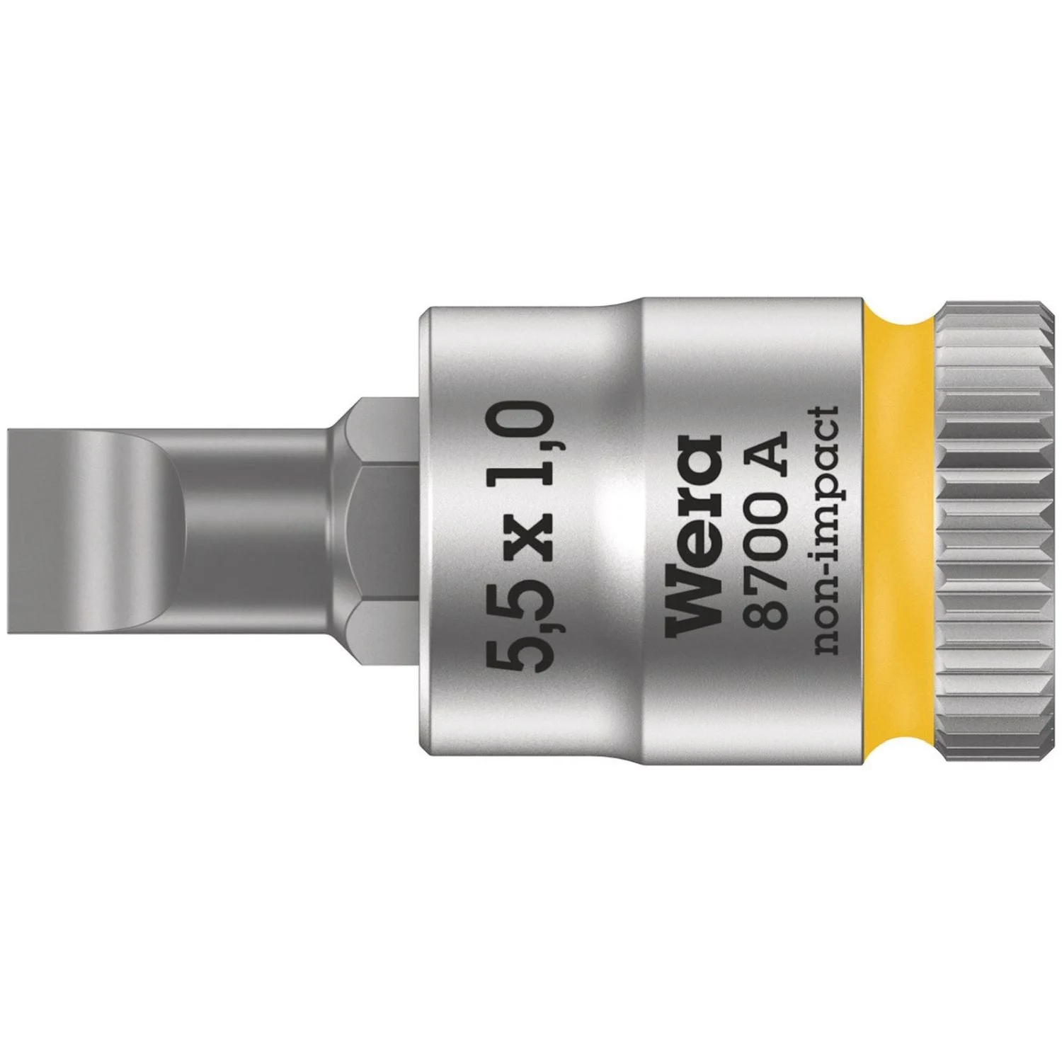 Wera 8700 A Fl Slotted Screws Zyklop Bit Socket, 1/4-in. Drive, 1x5.5x28-mm.