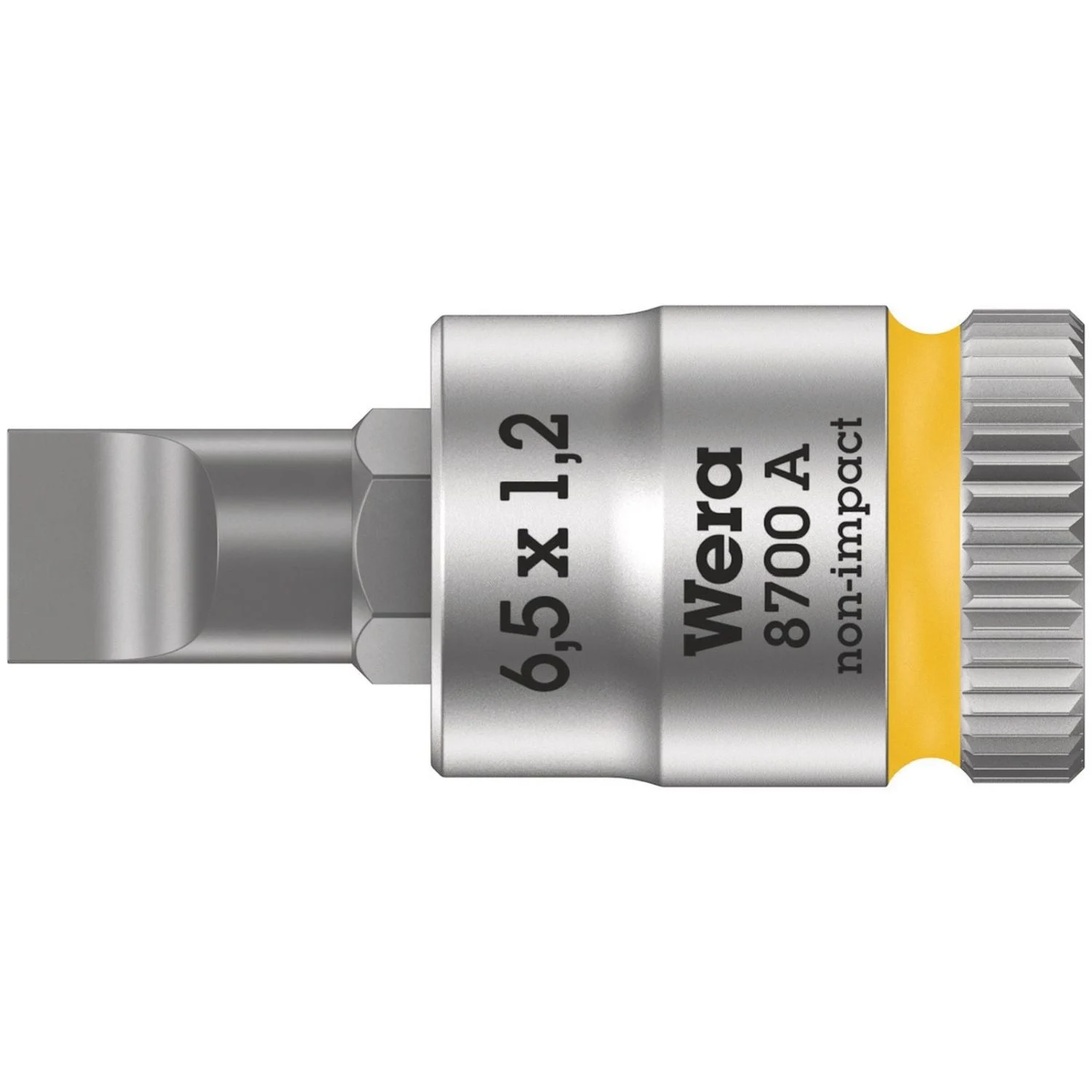Wera 8700 A Fl Slotted Screws Zyklop Bit Socket, 1/4-in. Drive, 1.2x6.5x28-mm.