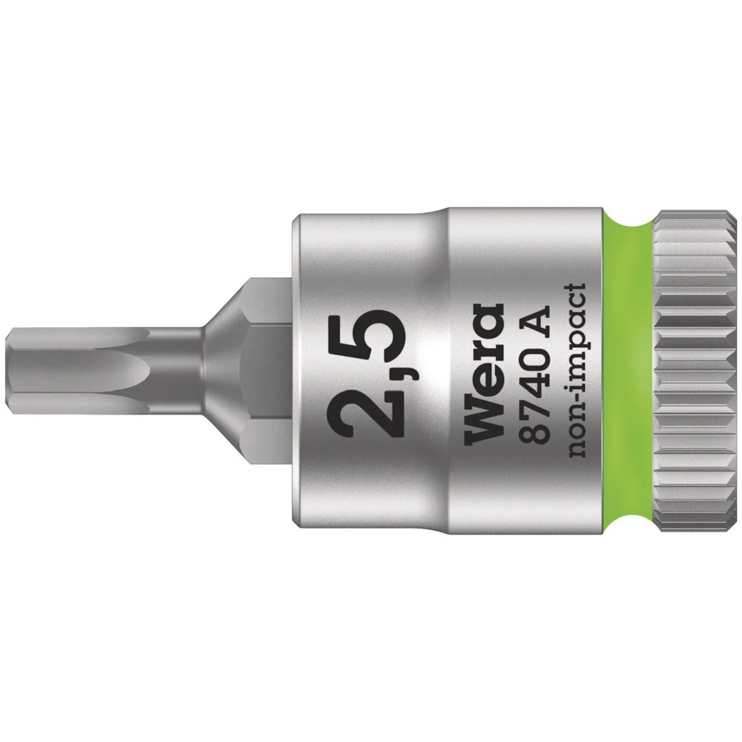 Wera 8740 A Zyklop Bit Socket, 1/4-in. Drive, 2.5x28-mm.
