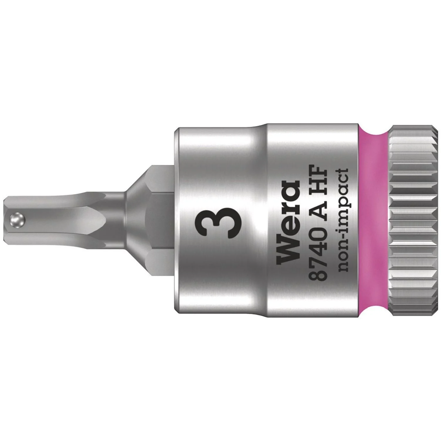 Wera 8740 A Hf Zyklop Bit Socket With Holding Function, 1/4-in. Drive, 3x28-mm.
