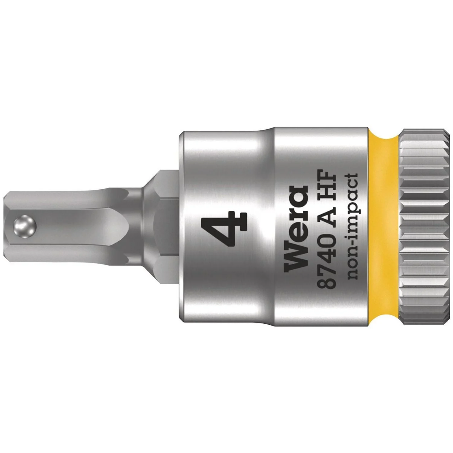 Wera 8740 A Hf Zyklop Bit Socket With Holding Function, 1/4-in. Drive, 4x28-mm.