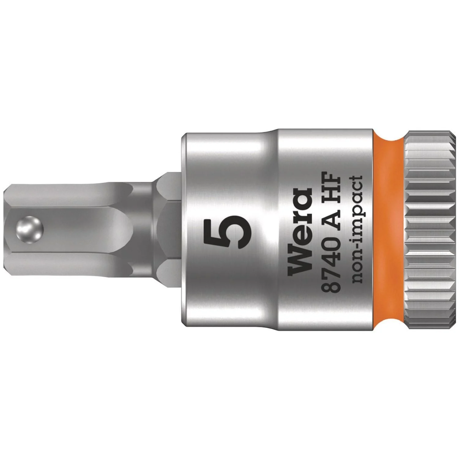 Wera 8740 A Hf Zyklop Bit Socket With Holding Function, 1/4-in. Drive, 5x28-mm.