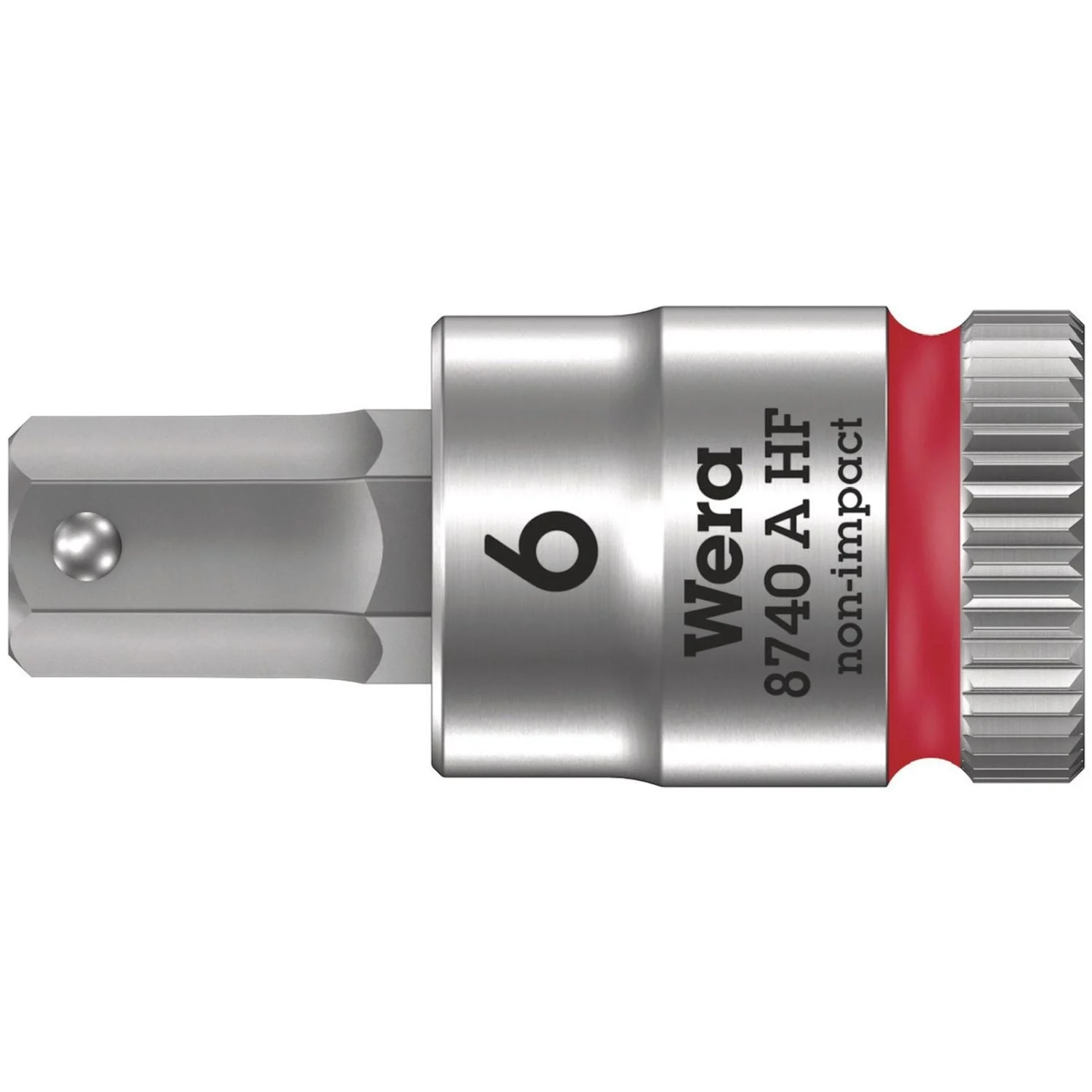 Wera 8740 A Hf Zyklop Bit Socket With Holding Function, 1/4-in. Drive, 6x28-mm.
