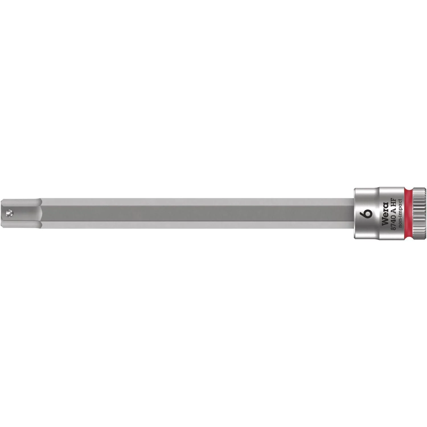 Wera 8740 A Hf Zyklop Bit Socket With Holding Function, 1/4-in. Drive, 6x100-mm.