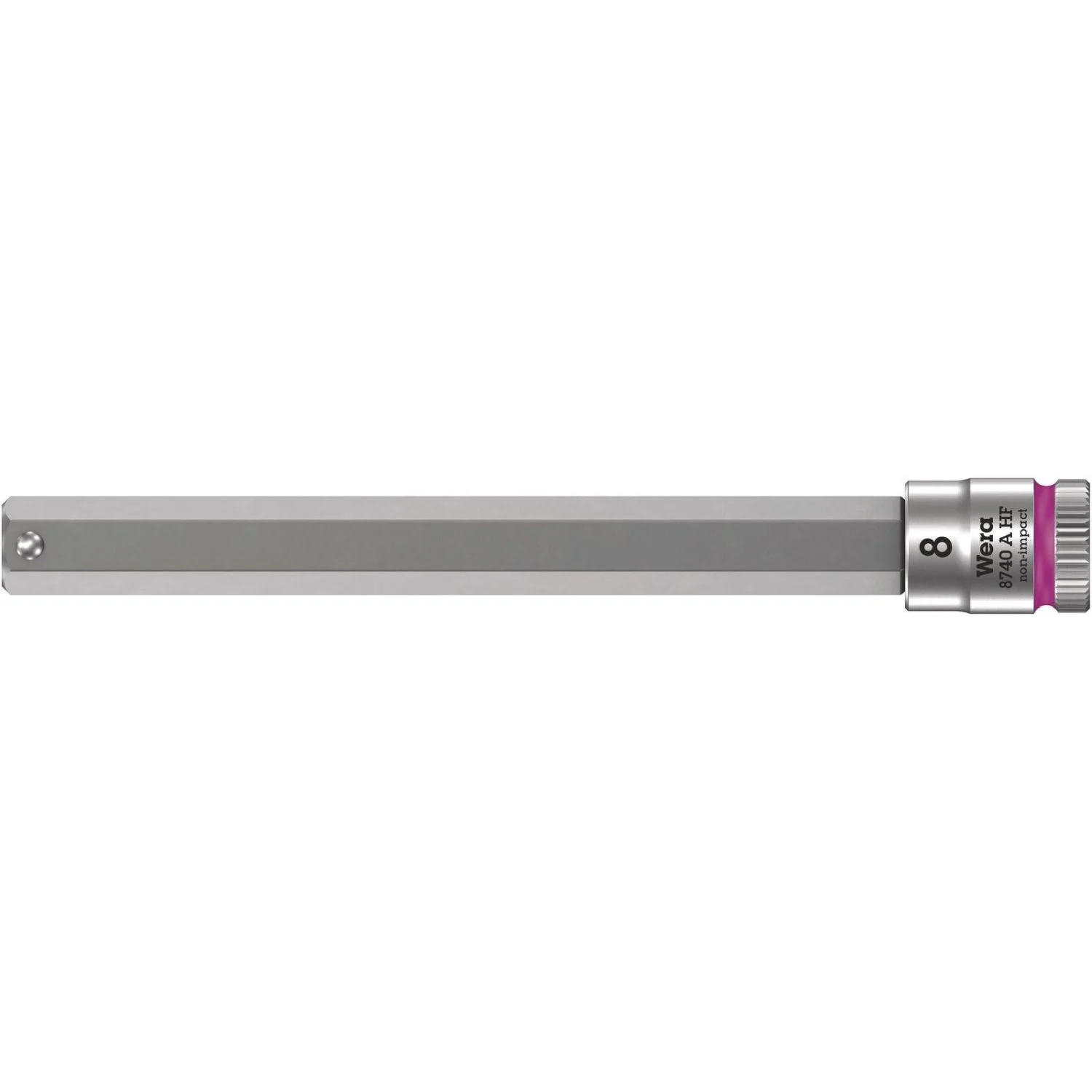 Wera 8740 A Hf Zyklop Bit Socket With Holding Function, 1/4-in. Drive, 8x100-mm.