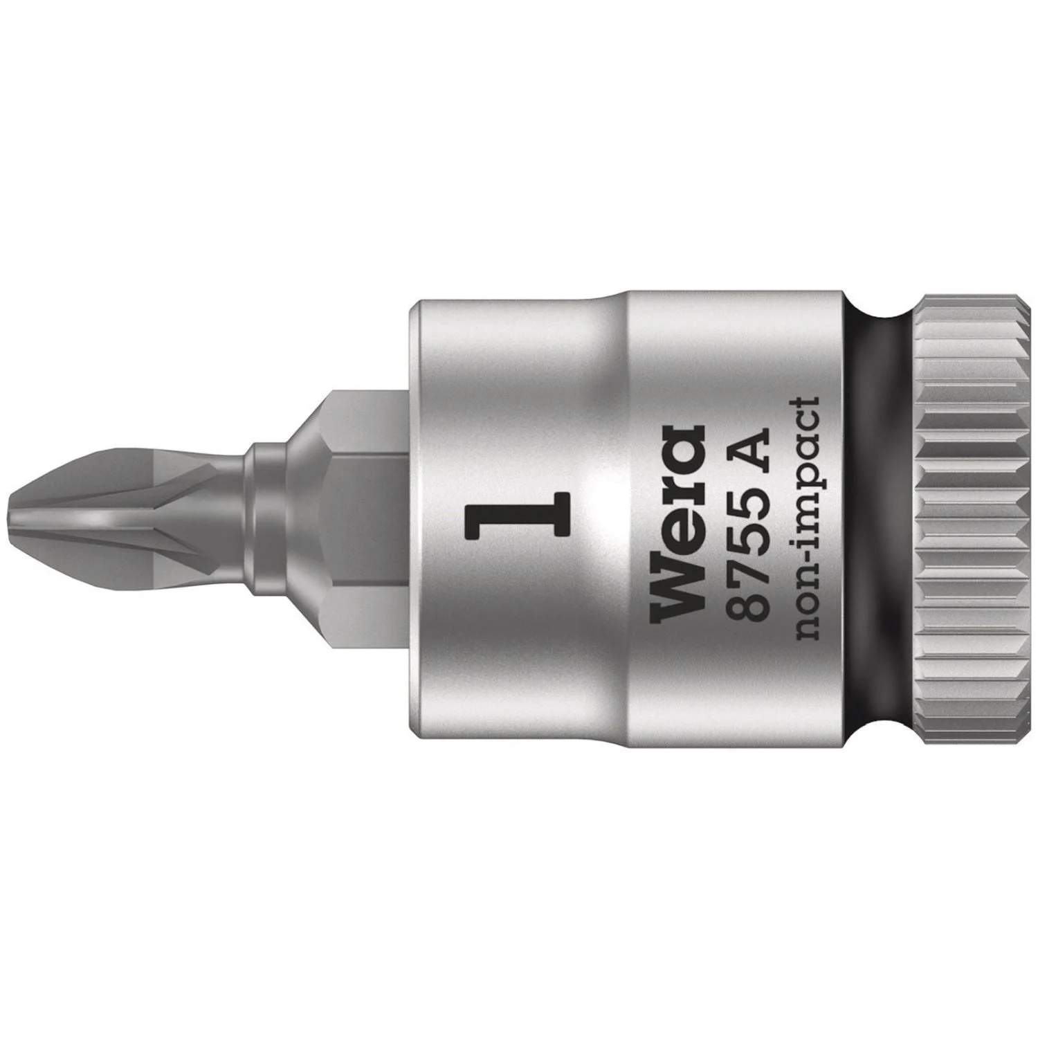 Wera 8755 A Pozidriv Zyklop Bit Socket, 1/4-in. Drive, Pz 1x28-mm.