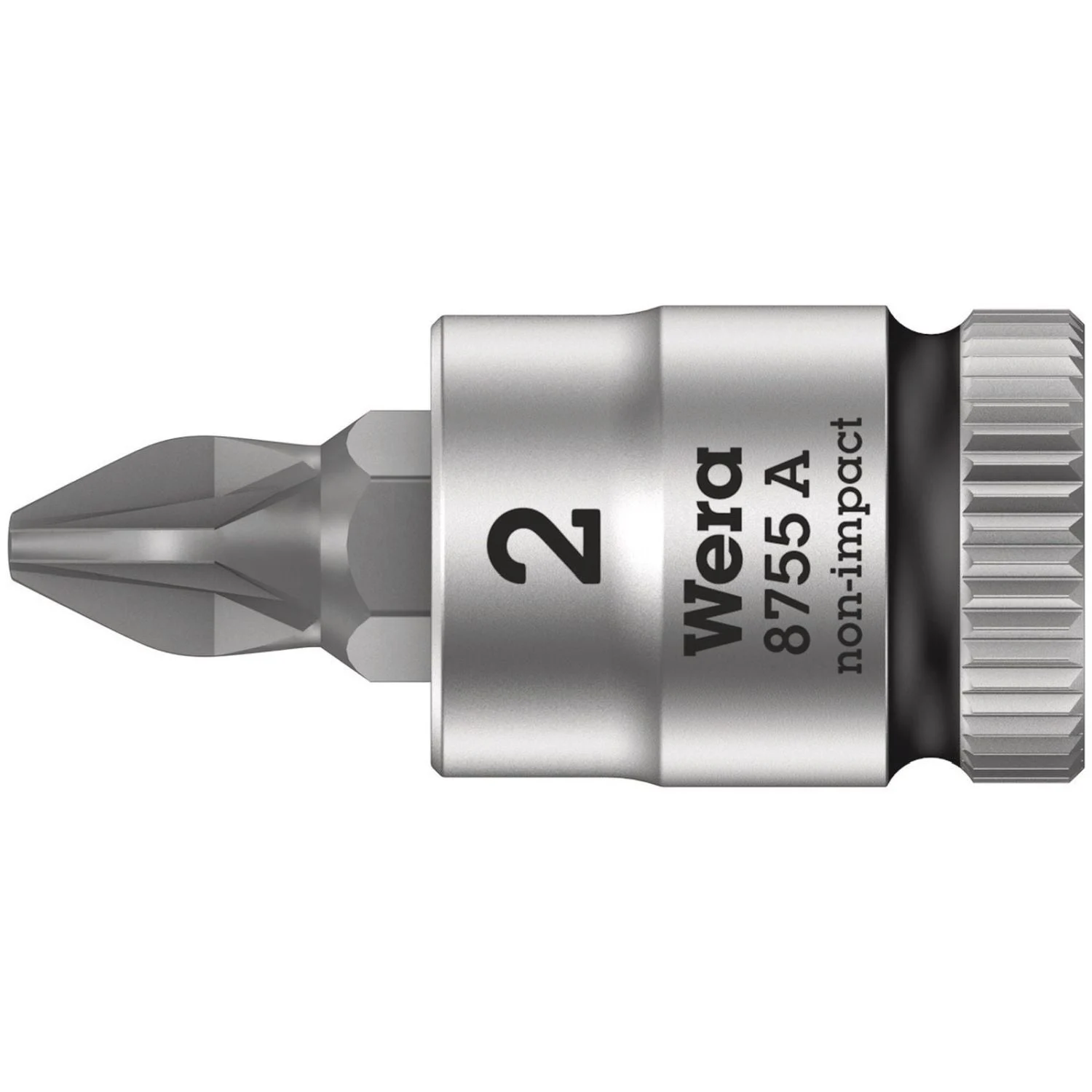 Wera 8755 A Pozidriv Zyklop Bit Socket, 1/4-in. Drive, Pz 2x28-mm.