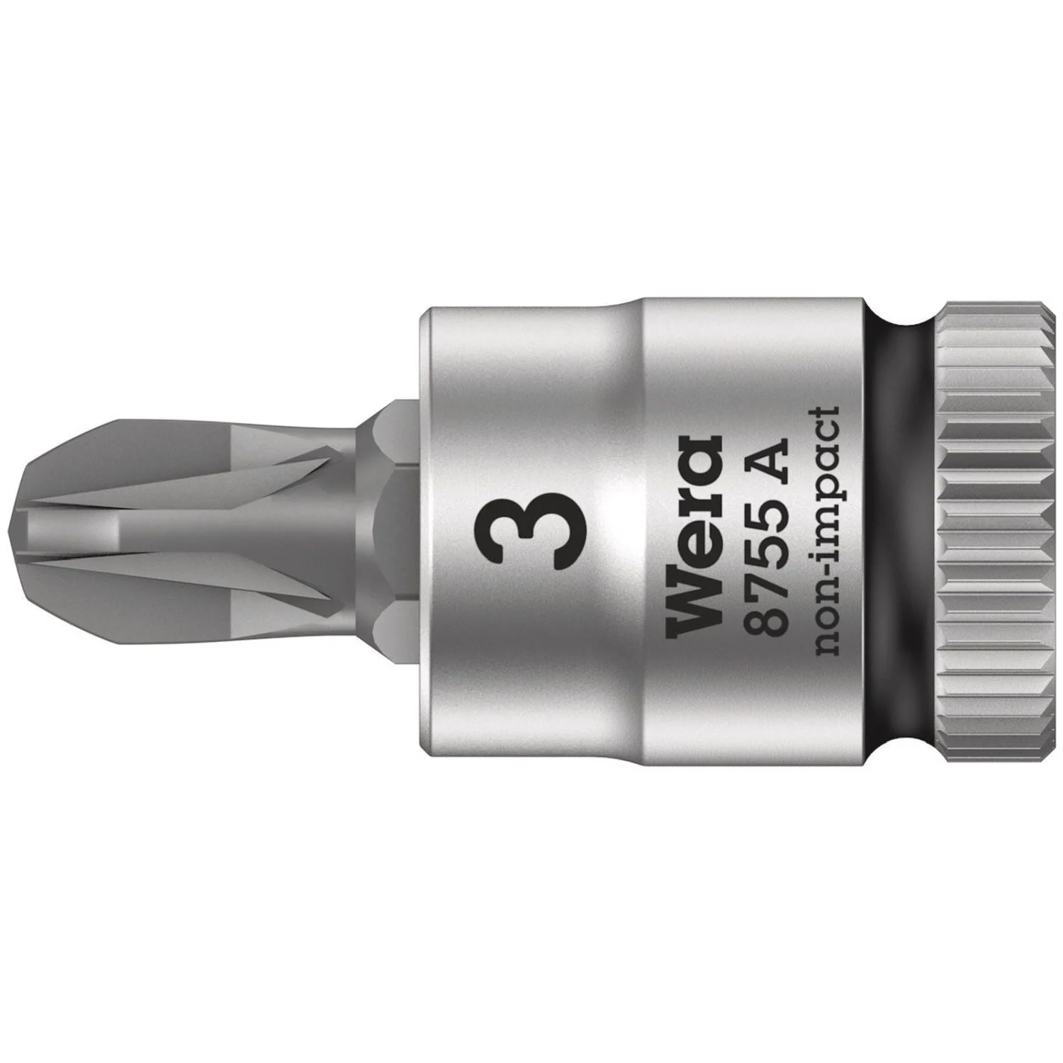 Wera 8755 A Pozidriv Zyklop Bit Socket, 1/4-in. Drive, Pz 3x28-mm.