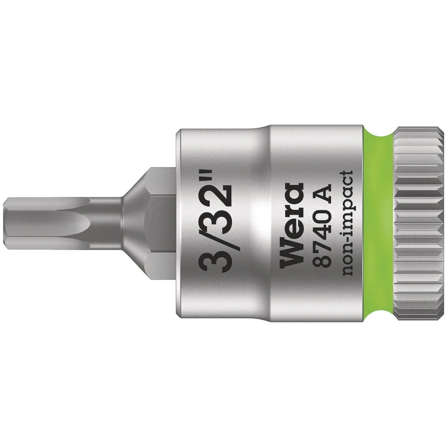 Wera 8740 A Zyklop Bit Socket, 1/4-in. Drive, 3/32-in.x28-mm.