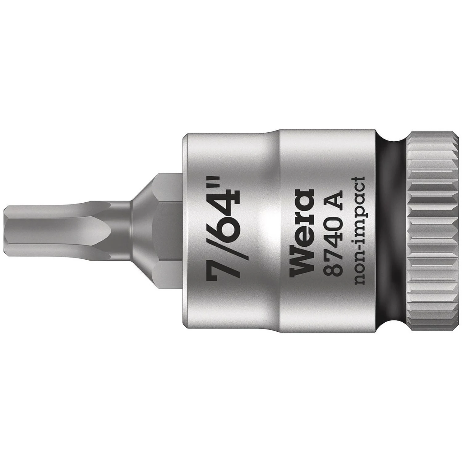 Wera 8740 A Zyklop Bit Socket, 1/4-in. Drive, 7/64-in.x28-mm.