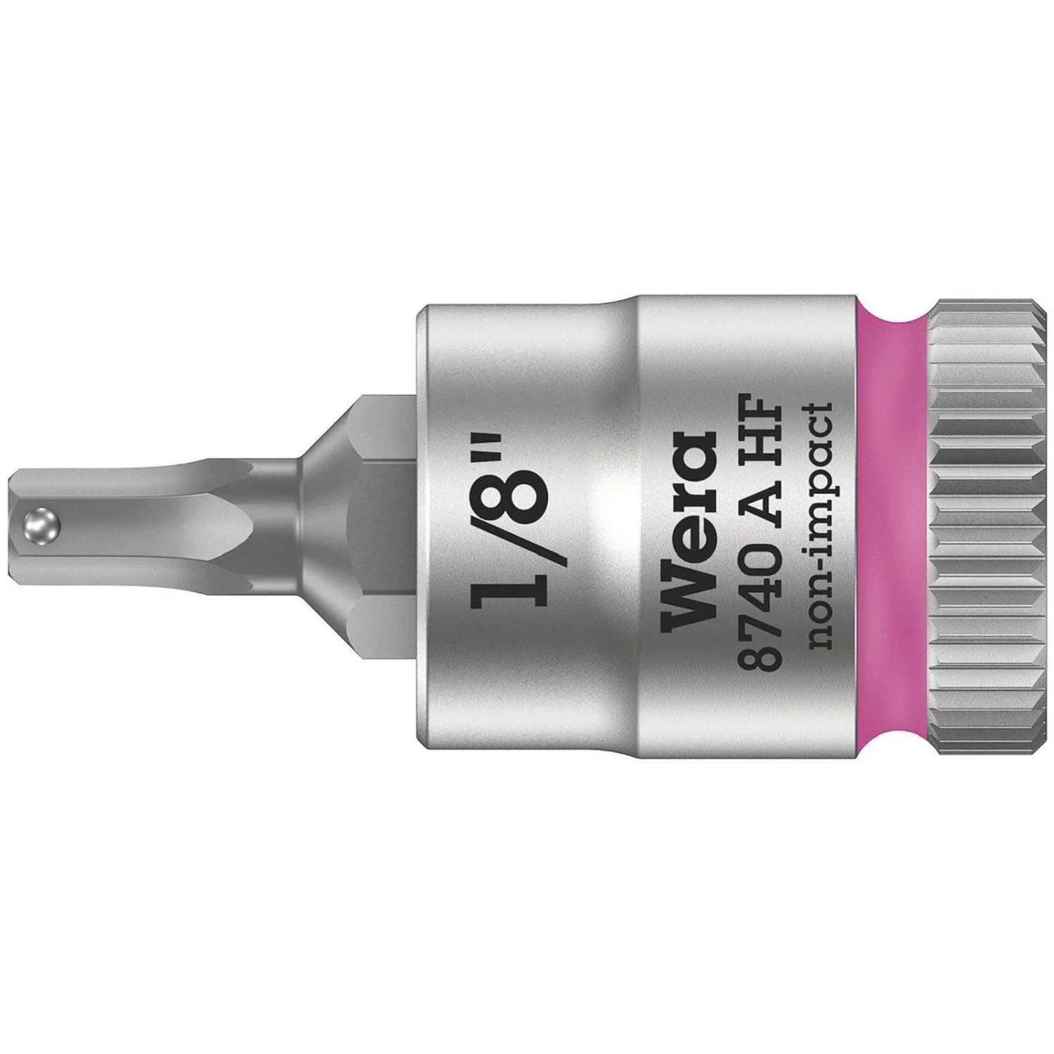Wera 8740 A Hf Zyklop Bit Socket With Holding Function, 1/4-in. Drive, 1/8-in.x28-mm.