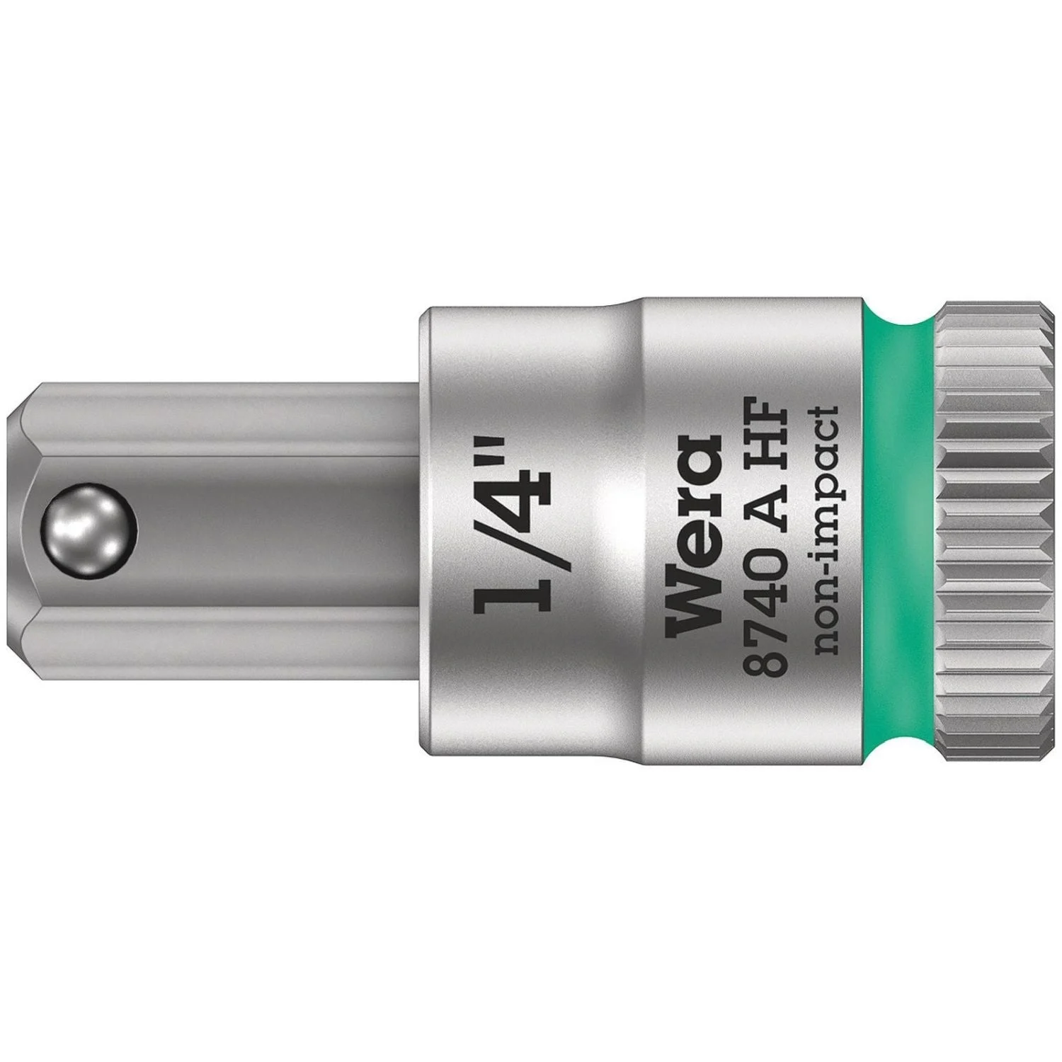 Wera 8740 A Hf Zyklop Bit Socket With Holding Function, 1/4-in. Drive, 1/4-in.x28-mm.