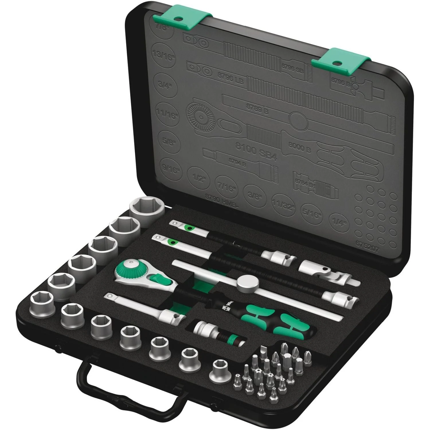Wera 8100 SB 4 Zyklop Speed Ratchet Set, 3/8-in. Drive, Imperial, 38-Pieces