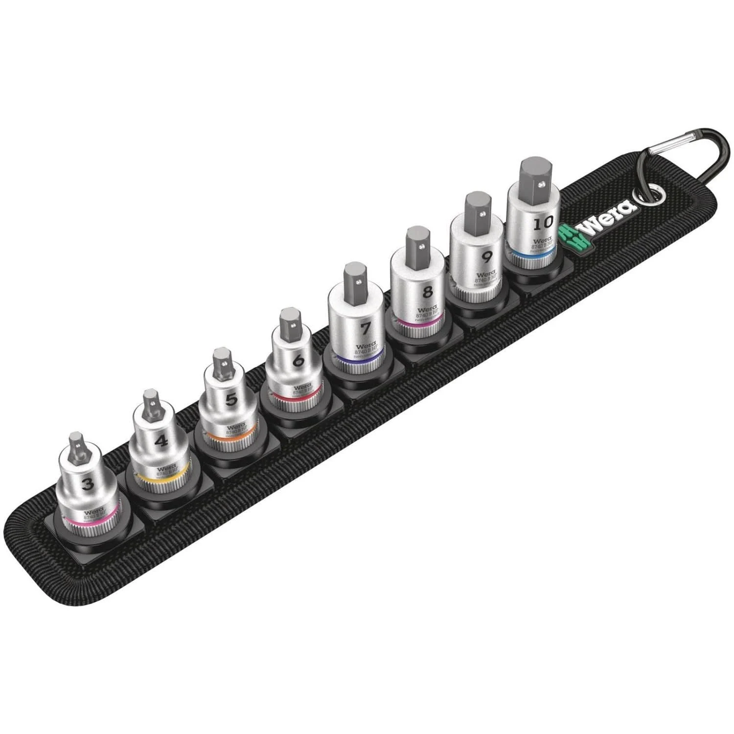 Wera Belt B 2 Zyklop In-Hex-Plus Bit Socket Set With Holding Function, 3/8-in. Drive, 8-Pieces