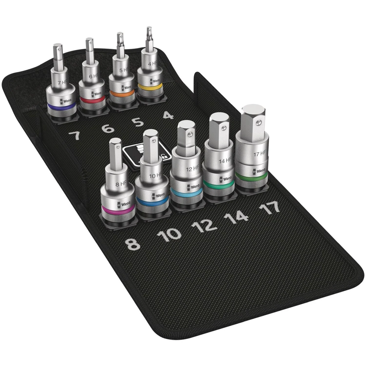 Wera 8740 C Hf 1 Zyklop Bit Socket Set With 1/2-in. Drive, With Holding Function, 9-Pieces