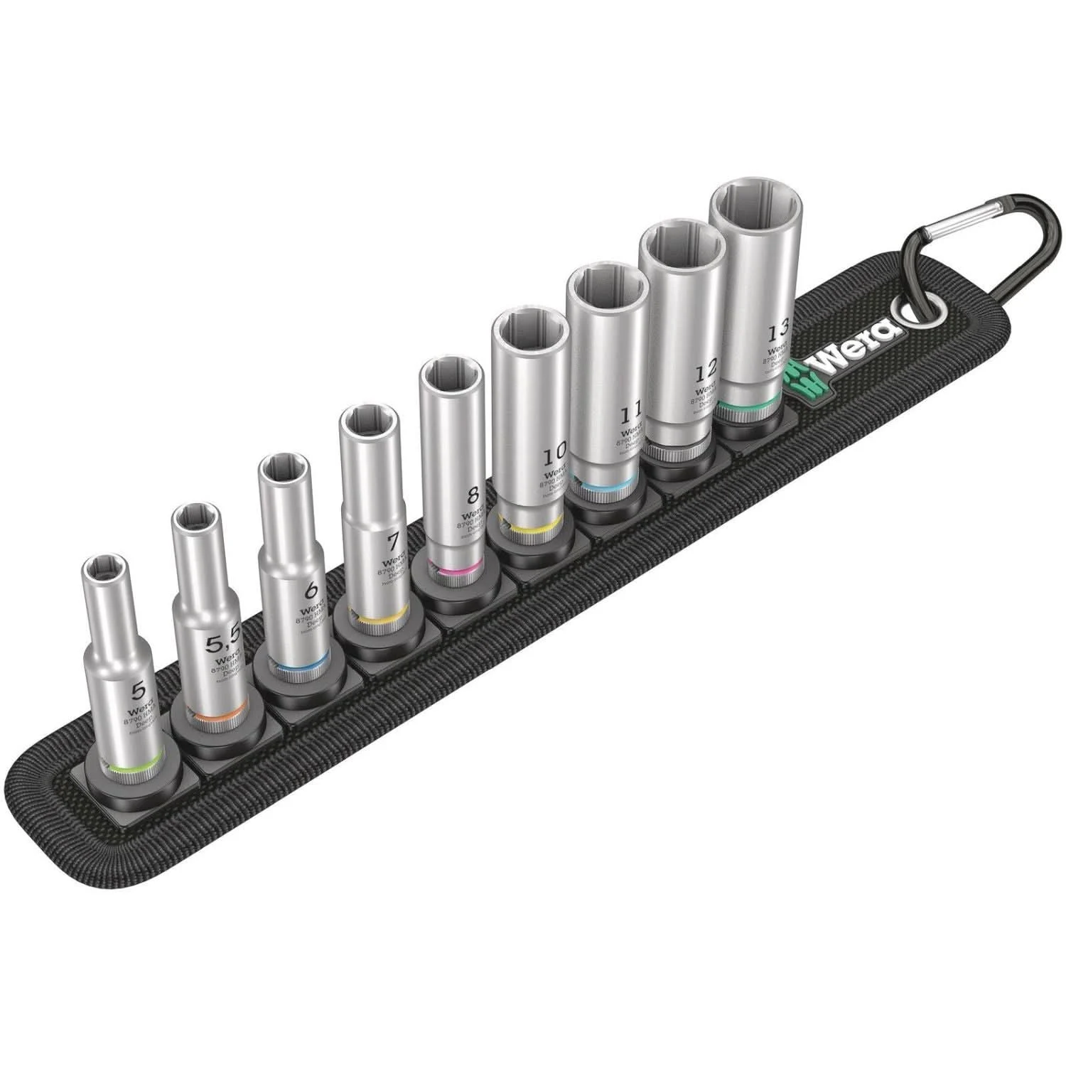 Wera Belt A Deep 1 Socket Set, 1/4-in. Drive, 9-Pieces