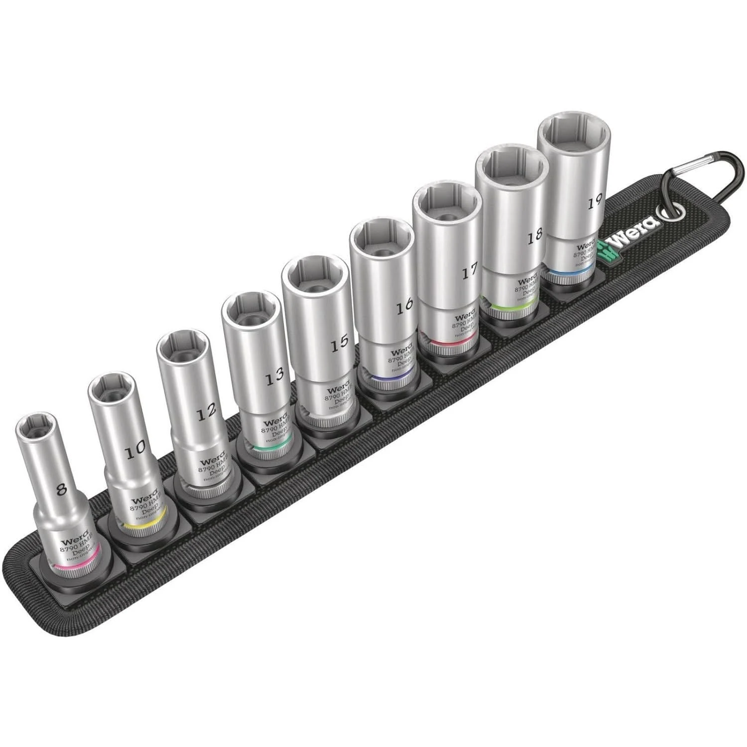 Wera Belt B Deep 1 Socket Set, 3/8-in. Drive, 9-Pieces