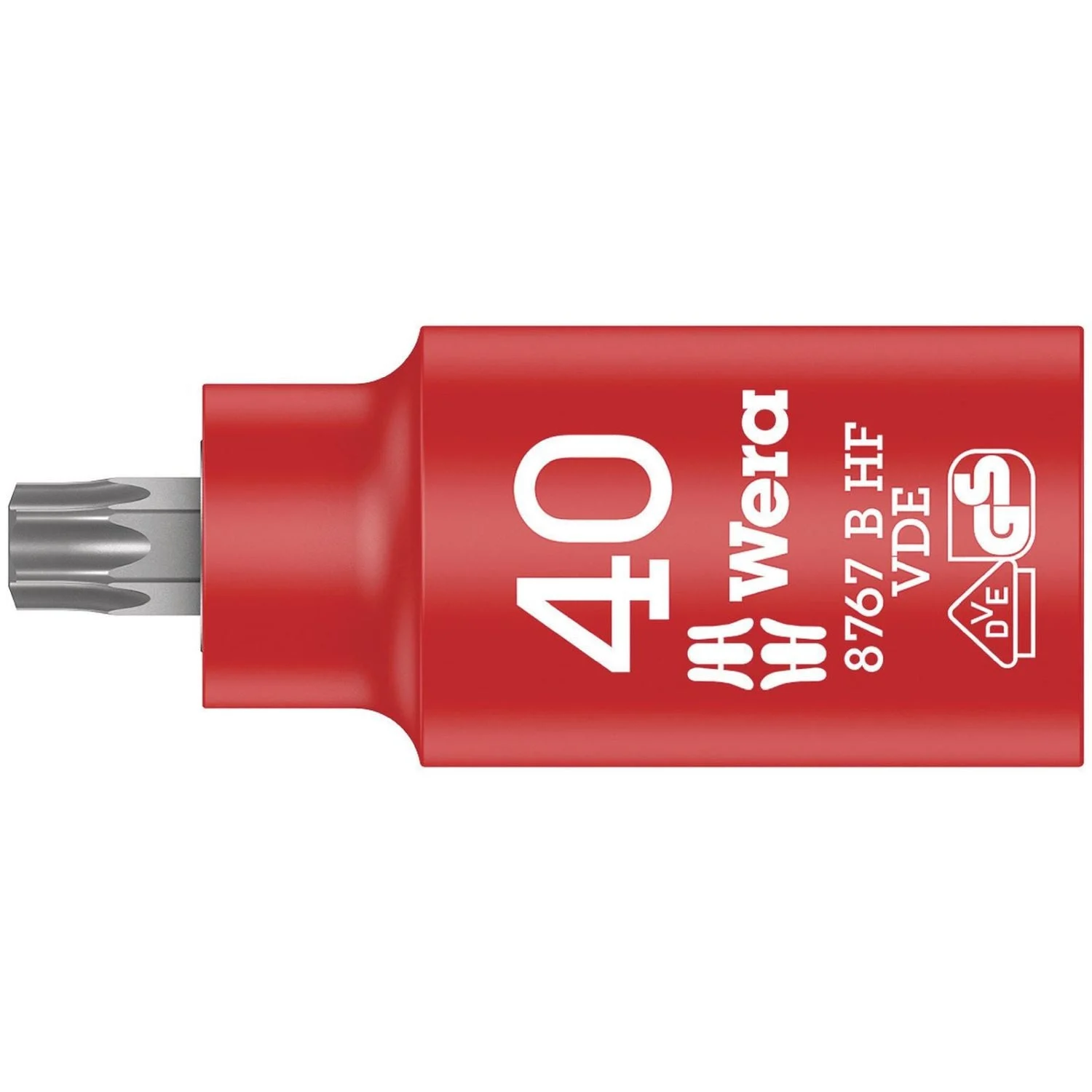 Wera 8767 B VDE Hf Torx Zyklop Bit Socket, Insulated, With Holding Function, 3/8-in. Drive, Torx 40x55-mm.