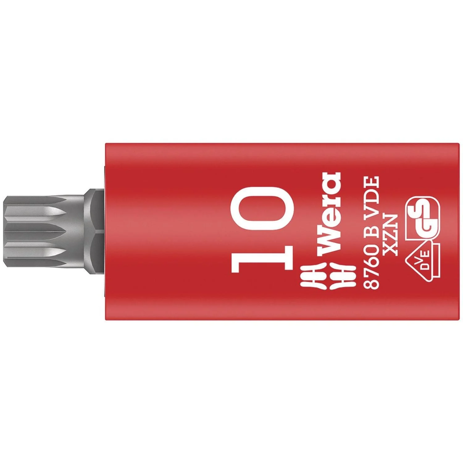 Wera 8760 B VDE Xzn Zyklop Bit Socket, Insulated, 3/8-in. Drive, For Multi-Point Socket Screws, M 10x59-mm.