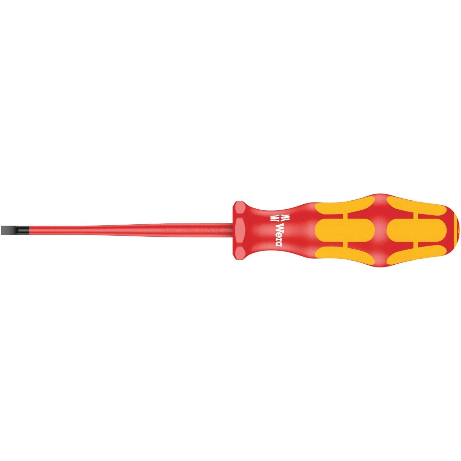 Wera 160 Is VDE Insulated Screwdriver With Reduced Blade Diameter For Slotted Screws, 0.8x4x100-mm.