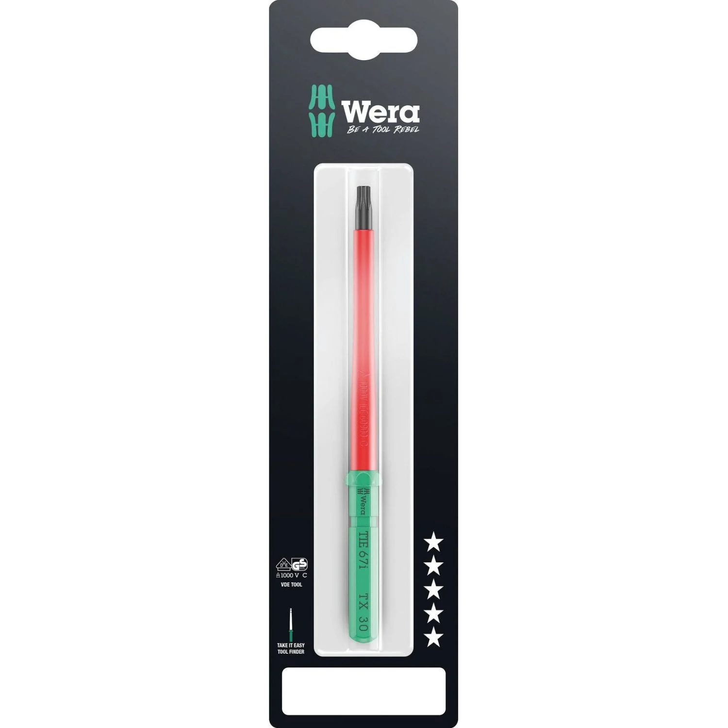 Wera Kraftform Kompakt VDE 67 I Torx Take It Easy SB, Torx 30x157-mm.
