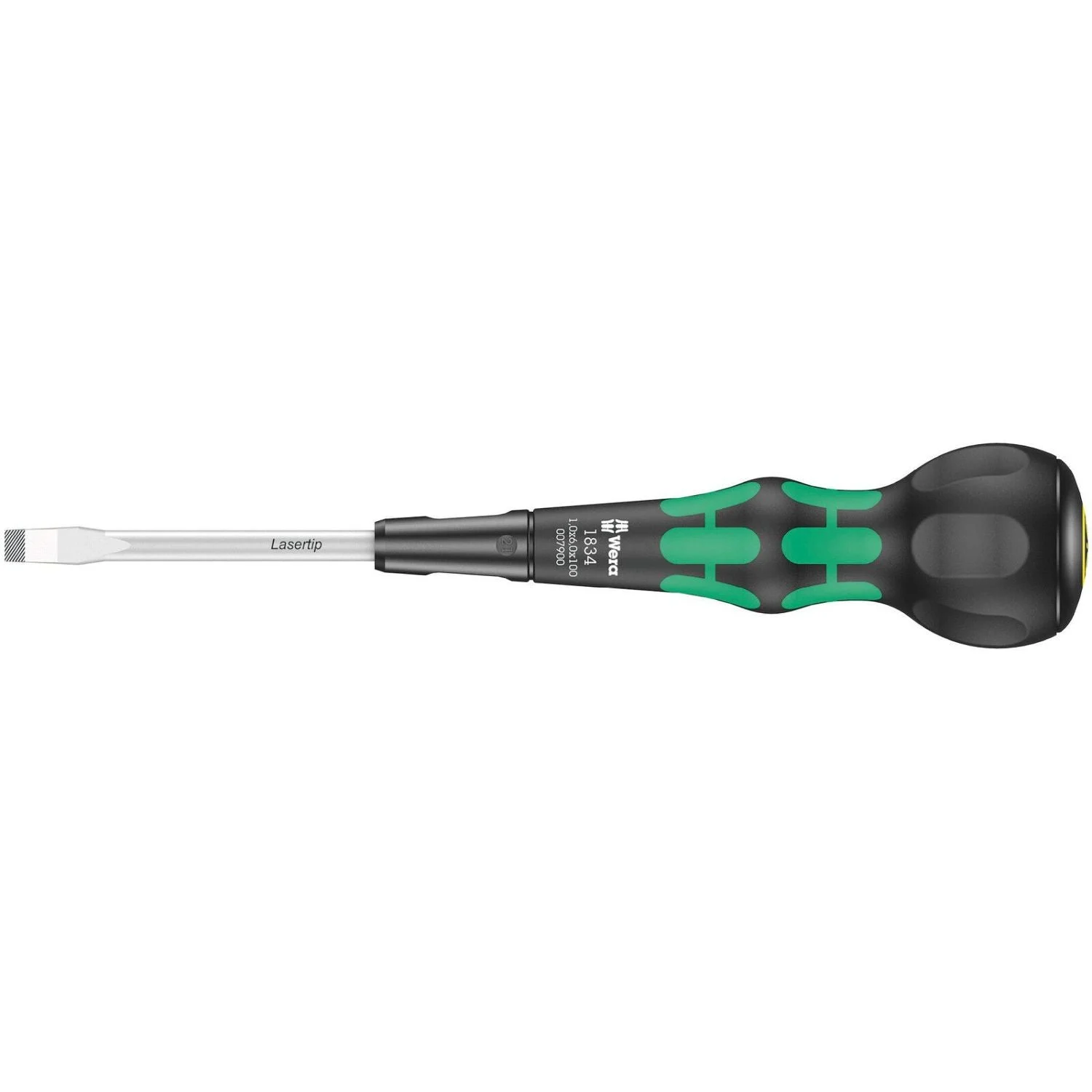 Wera 1834 Kraftform Ball-Grip Slotted Screwdriver - Workshop Blade, 1x6x100-mm.