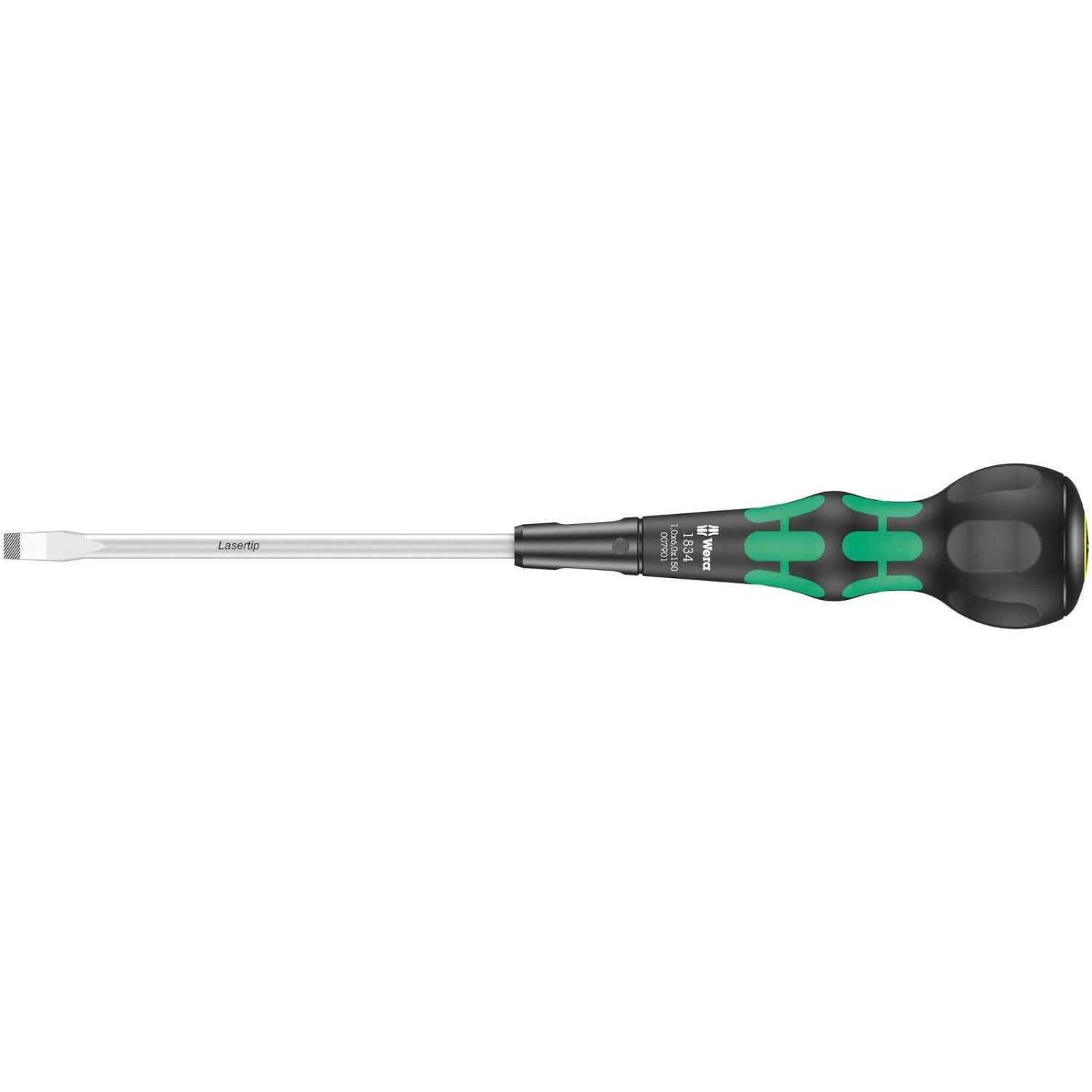 Wera 1834 Kraftform Ball-Grip Slotted Screwdriver - Workshop Blade, 1x6x150-mm.