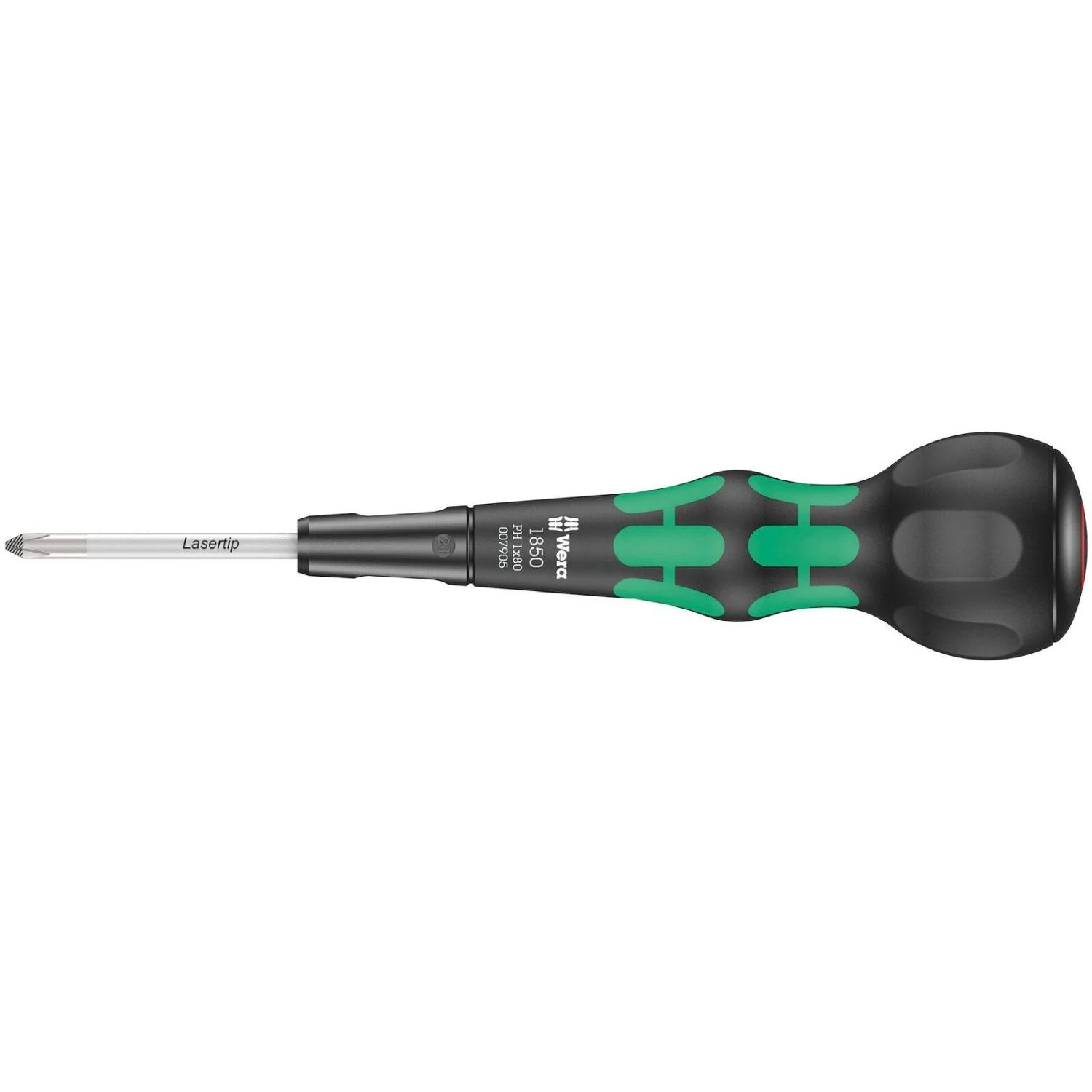 Wera 1850 Ph Kraftform Ball-Grip Phillips-Head Screwdriver, Ph 1x80-mm.
