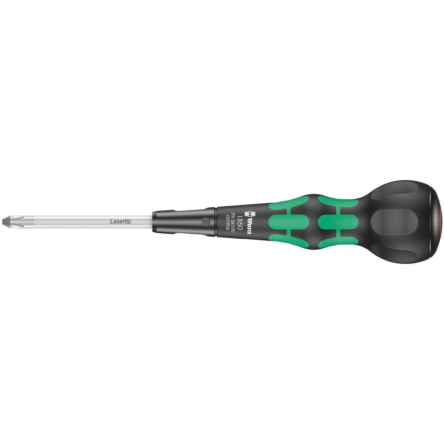 Wera 1850 Ph Kraftform Ball-Grip Phillips-Head Screwdriver, Ph 2x100-mm.