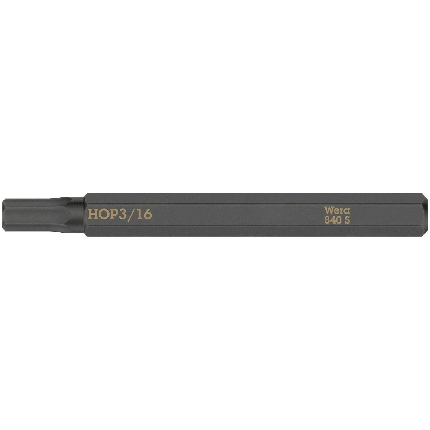 Wera 840 S Hex-Plus Bit For Impact Screwdrivers, 3/16-in.x70-mm.