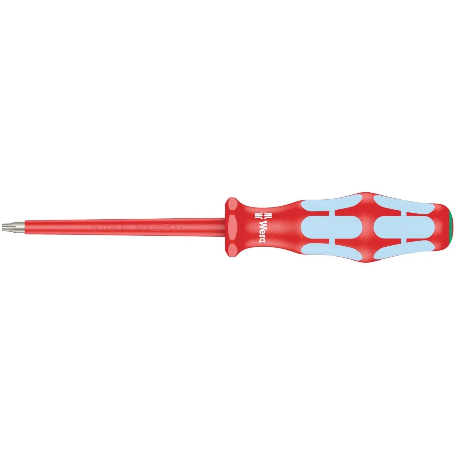Wera 3167 I VDE Insulated Torx Screwdriver, Stainless Steel, Torx 9x80-mm.