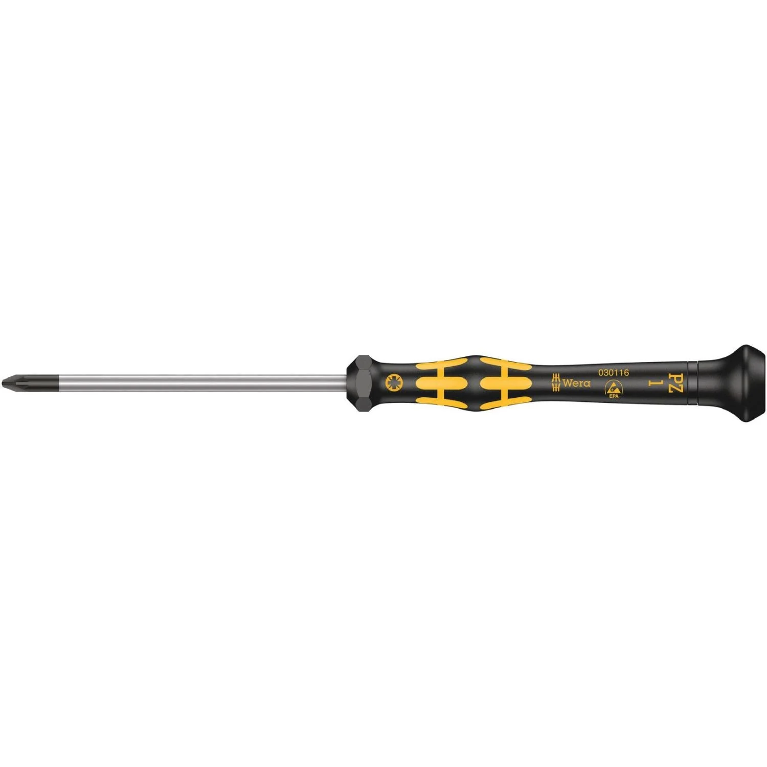 Wera 1555 Pz Esd Kraftform Micro Screwdriver For Pozidriv Screws, Pz 1x80-mm.
