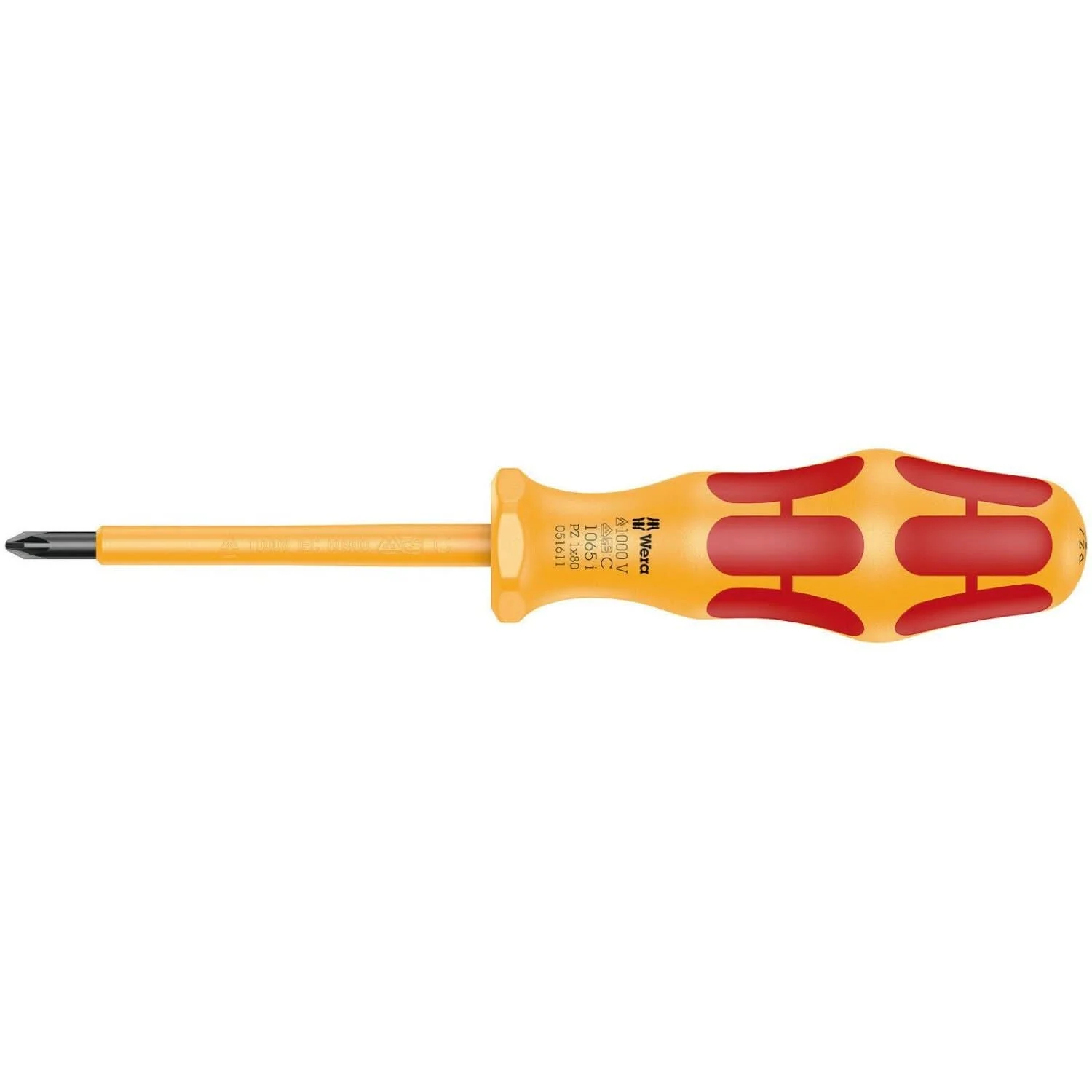 Wera 1065 I Pz Vde-insulated Kraftform Phillips-Head Screwdriver, Pz 1x80-mm.