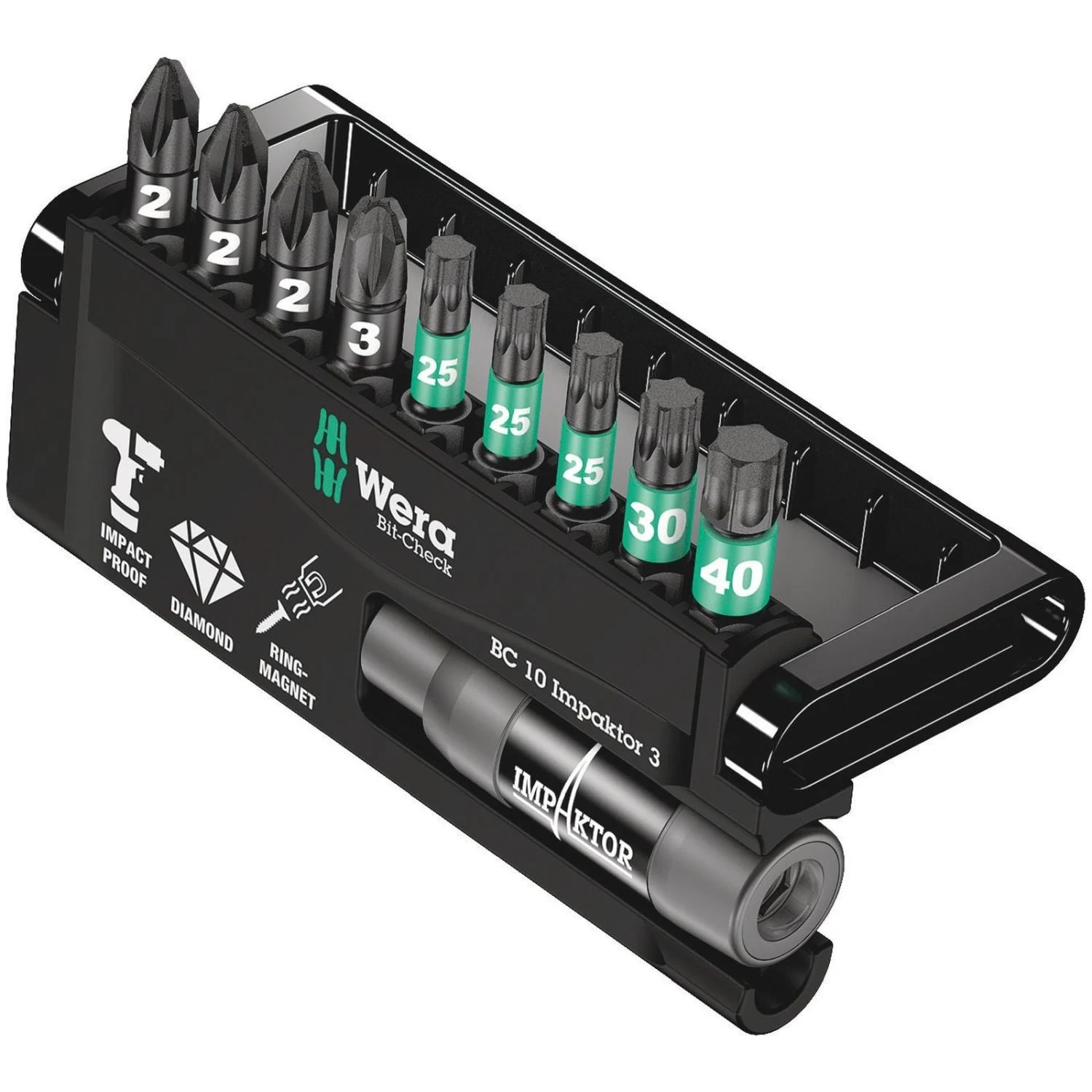 Wera Bit-Check 10 Impaktor 3, 10-Pieces