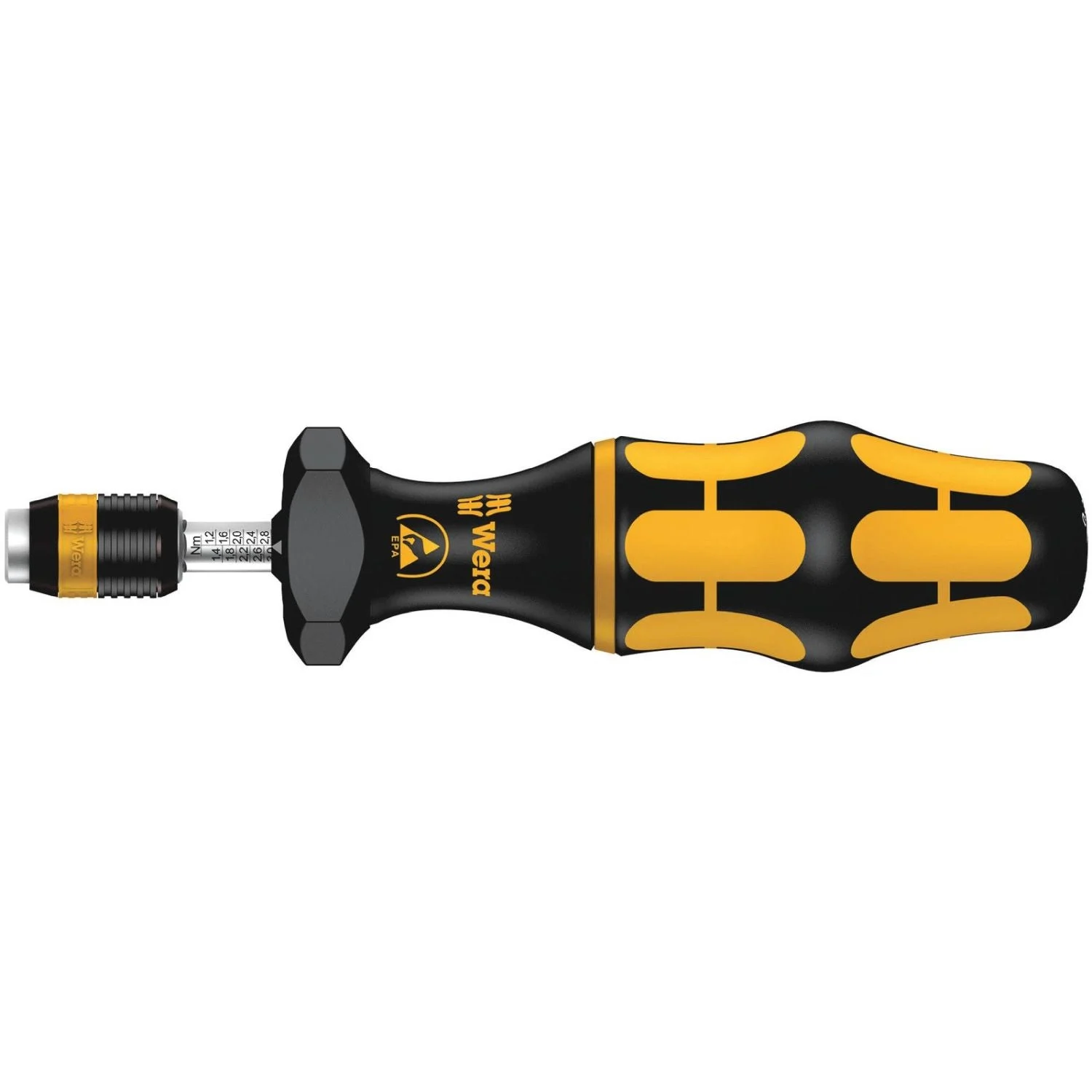 Wera Series 7400 Esd Kraftform Adjustable Torque Screwdrivers (0.1-3.0 Nm) With Rapidaptor Quick-Release Chuck, 7430 Esdx0.10-0.34 Nm